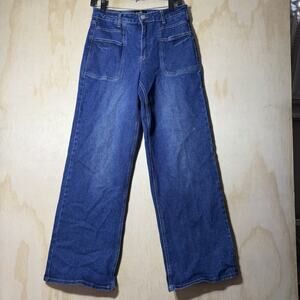 Zoe by Zoe Phoebe High Rise Wide Leg Jeans Women Size 7 Blue Denim